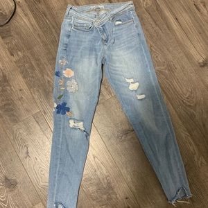 Zara printed jeans cropped size 25